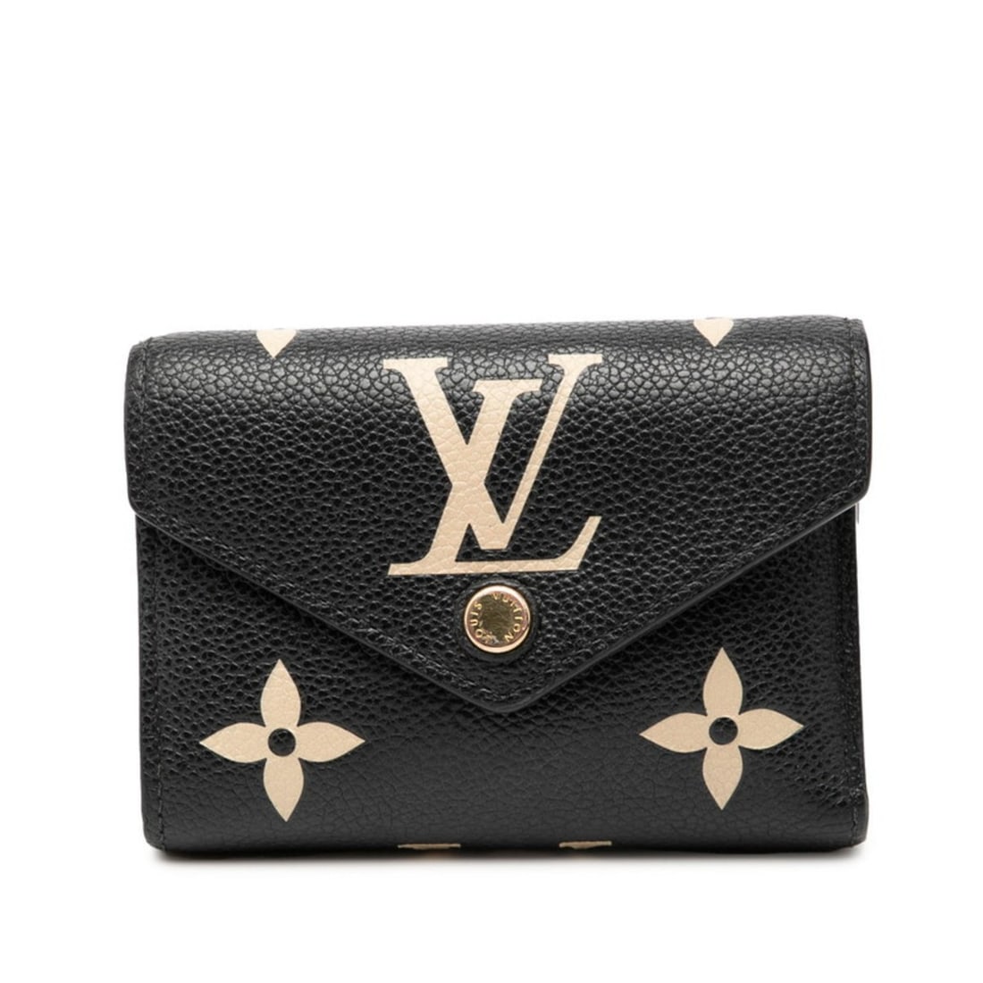 Louis Vuitton Monogram Empreinte Victorine Portefeuille Tri-fold Wallet M80968 Black Leather Women's (1 of 8)
