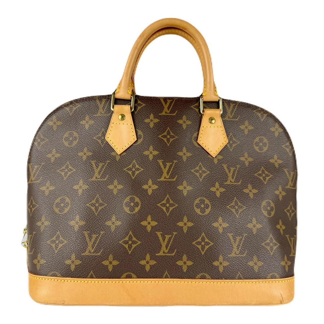 Louis Vuitton Monogram Alma Handbag in Canvas, Brown, Women's, M51130, Free Shipping, z8754 (1 of 15)