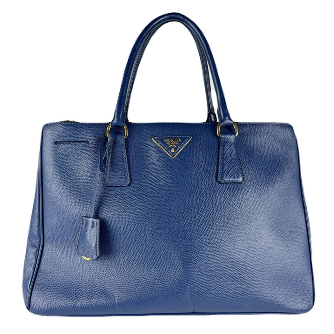 Prada PRADA Handbag Shoulder Bag Leather Navy Blue Women's Free Shipping z8757 (1 of 16)