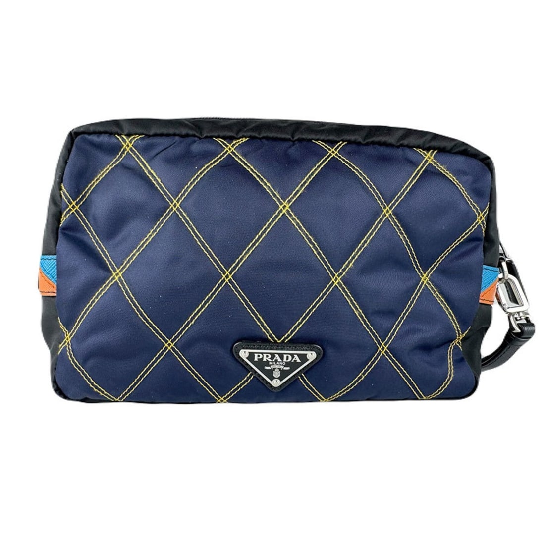 Prada PRADA Men's Nylon Clutch Bag in Navy and Black, Free Shipping, z8721 (1 of 12)