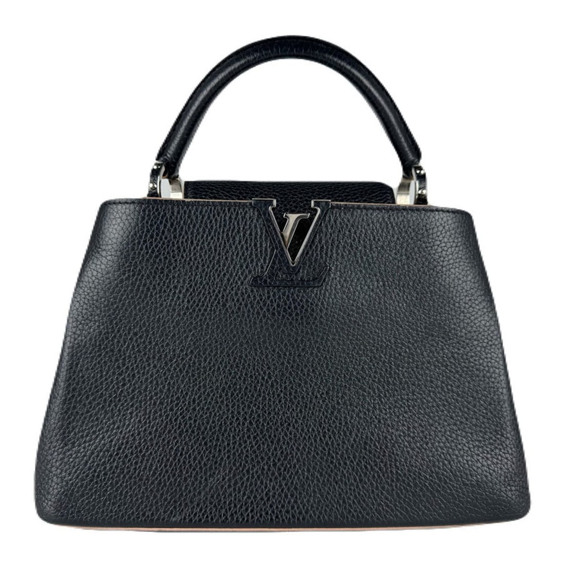 Louis Vuitton Capucines BB Handbag/Shoulder Bag in Black and Silver Leather, Women's, Free Shipping, (1 of 14)