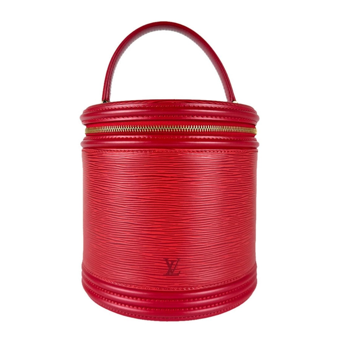 Louis Vuitton Epi Cannes Handbag in Leather, Red and Gold, Women's, M48037, Free Shipping, Z8744: --- Catalog ---Category: SizeSize (HxWxD): 19cm x 19cm x 18cm / 7.48'' x 7.48'' x 7.08''Handle Length: 27cm / 10.62''Category: DesignType: HandbagColor: Red colorGender: WomenClosure: ZipperMaterial: