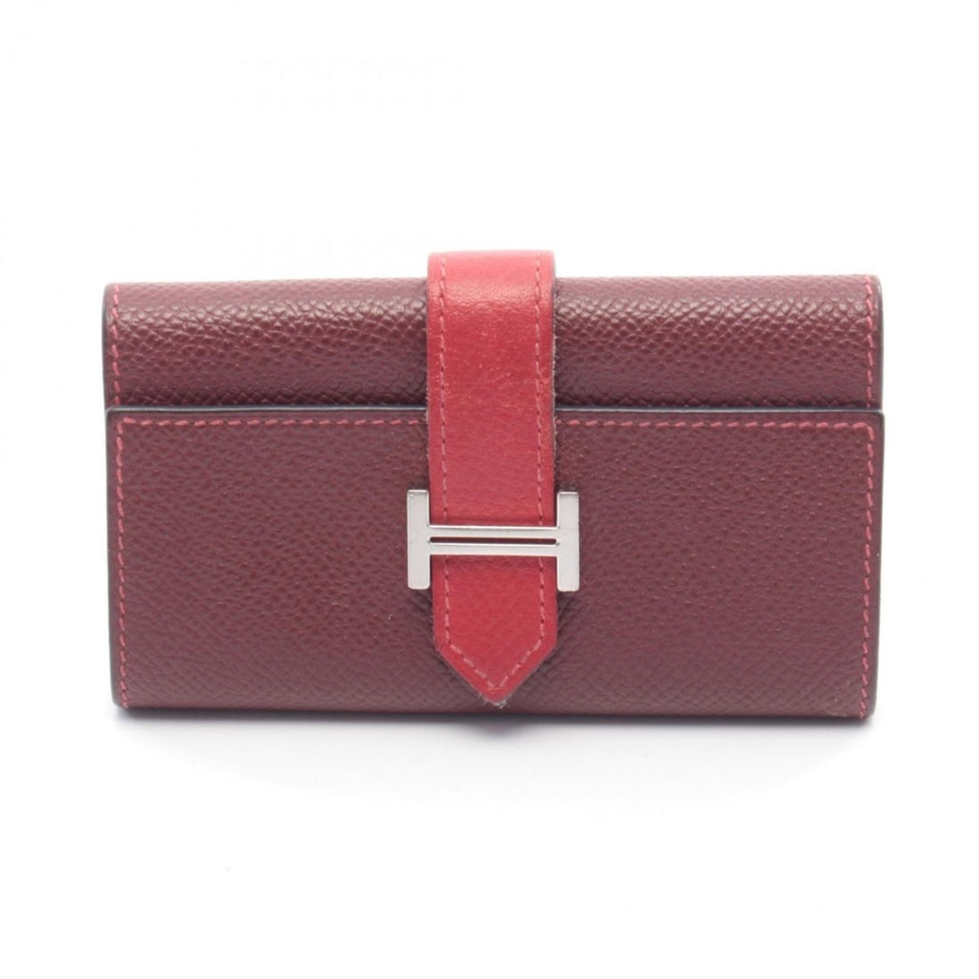 Hermes Hermès Bearn Key Case, Accessory, Leather, Calfskin, Epsom Women's, Bordeaux, Red (1 of 11)