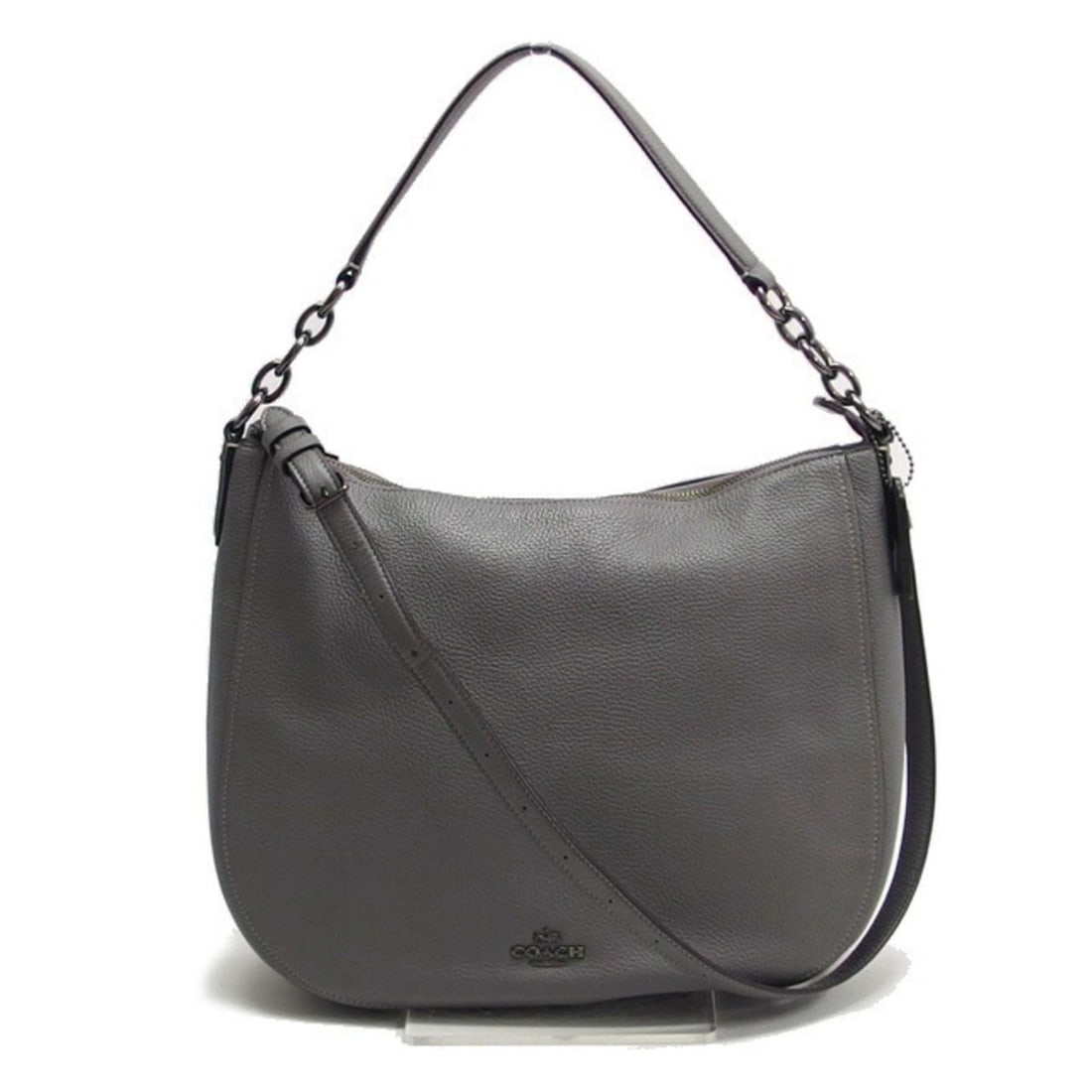 Coach Chelsea Hobo 32 Shoulder Bag Gray: --- Catalog ---Category: SizeSize (HxWxD): 27cm x 32cm x 10cm / 10.62'' x 12.59'' x 3.93''Category: DesignType: Handbag, Shoulder bagColor: GrayGender: WomenMaterial: Leather Leather/Fur Type: Embosse