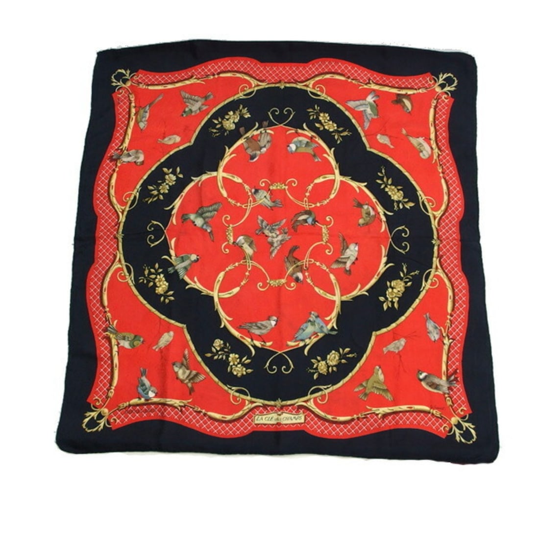 Hermes Hermès Carré 90 "Key to the Land of Liberty" Silk Scarf, Black and Red, Muffler (1 of 11)