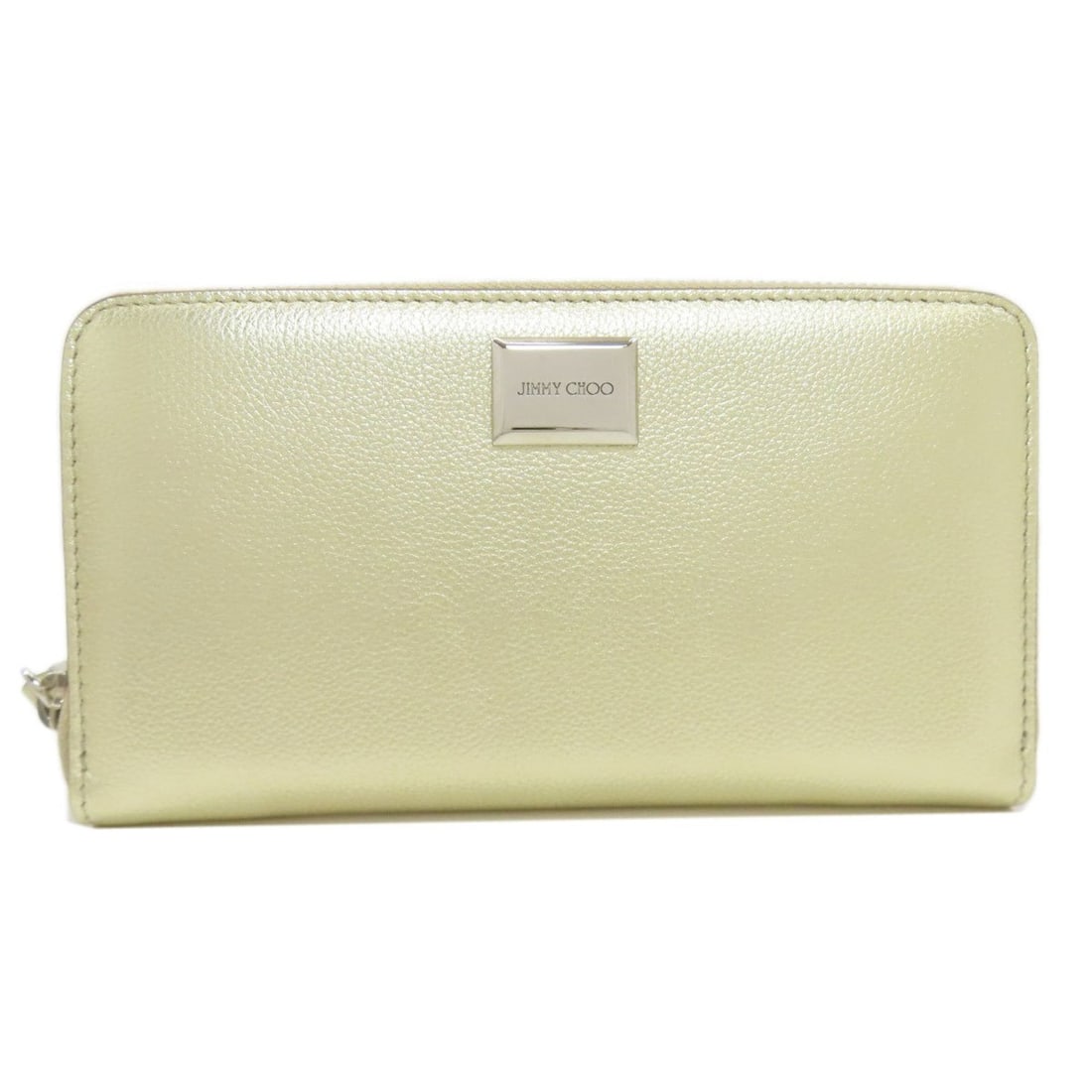 Jimmy Choo Women's Leather Zip-Around Long Wallet: --- Catalog ---Category: SizeSize (HxWxD): 10.5cm x 19cm x 2cm / 4.13'' x 7.48'' x 0.78''Category: DesignType: Long wallet (bi-fold)Color: GoldGender: WomenClosure: ZipperMaterial: Leather Inner Pocke