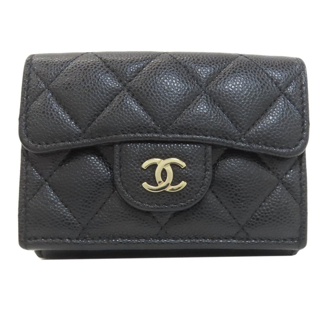 CHANEL Coco Mark Matelasse Gold Hardware Bi-fold Wallet Grained Calfskin Women's (1 of 18)