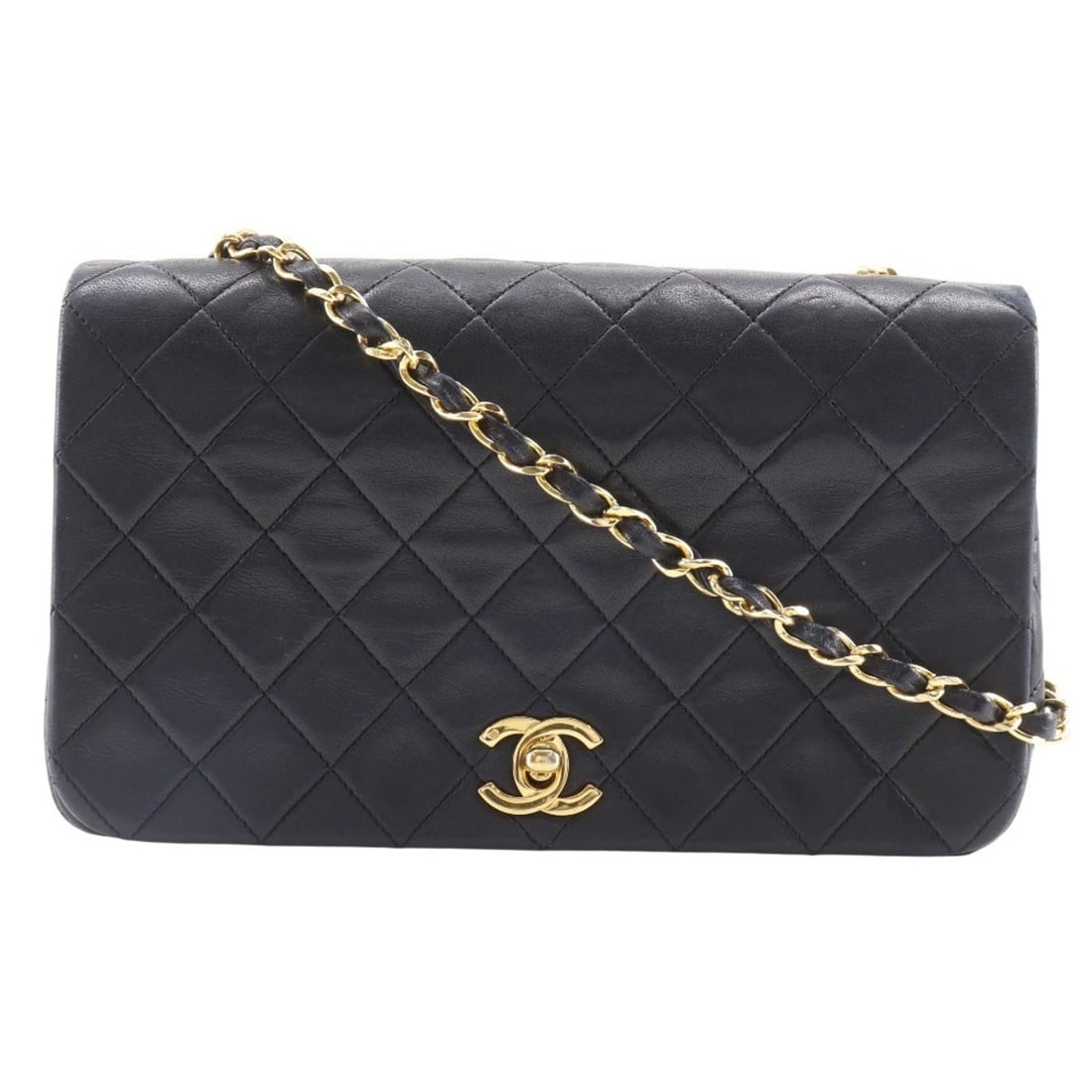 CHANEL Chain Shoulder Bag, Matelasse, Vintage, A03568, Lambskin, Black, A5, Turnlock, Women's: --- Catalog ---Category: SizeSize (HxWxD): 14cm x 23cm x 7cm / 5.51'' x 9.05'' x 2.75''Category: DesignType: Shoulder bagColor: BlackGender: WomenSeason: VintageMaterial: Leather Leather/Fur Type: Lam