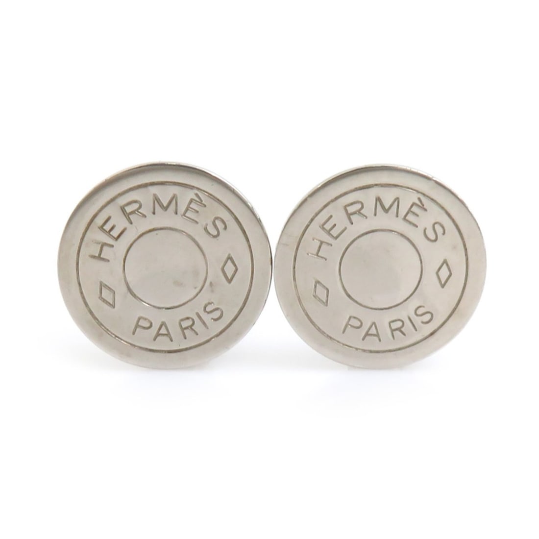 Hermes Hermès Serie Metal Silver Earrings for Women, Free Shipping, e61531a (1 of 20)