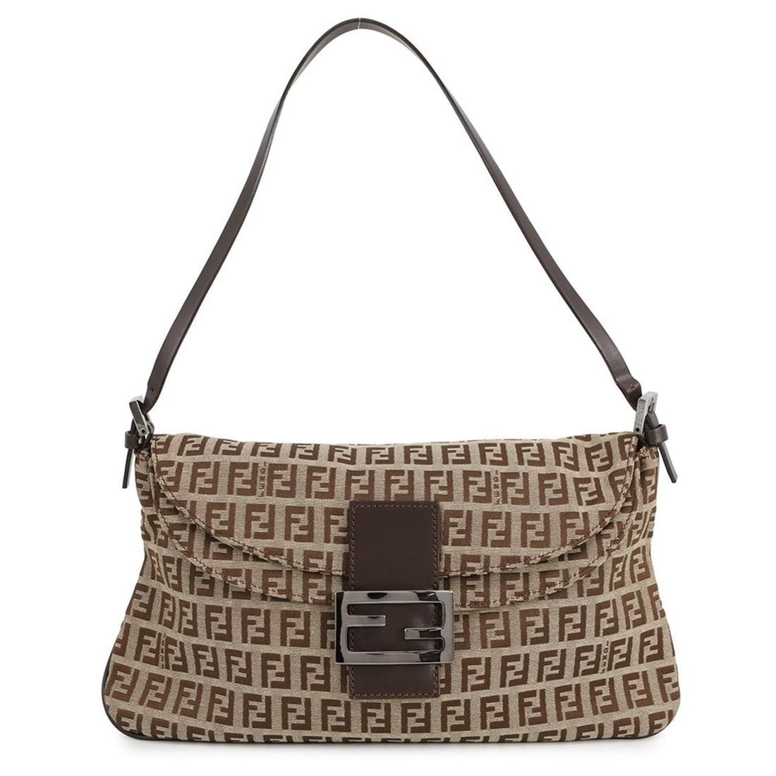 Fendi Zucchino Mamma Bucket Shoulder Bag, Canvas and Leather, FENDI Handbag, Handbag for Women, (1 of 20)