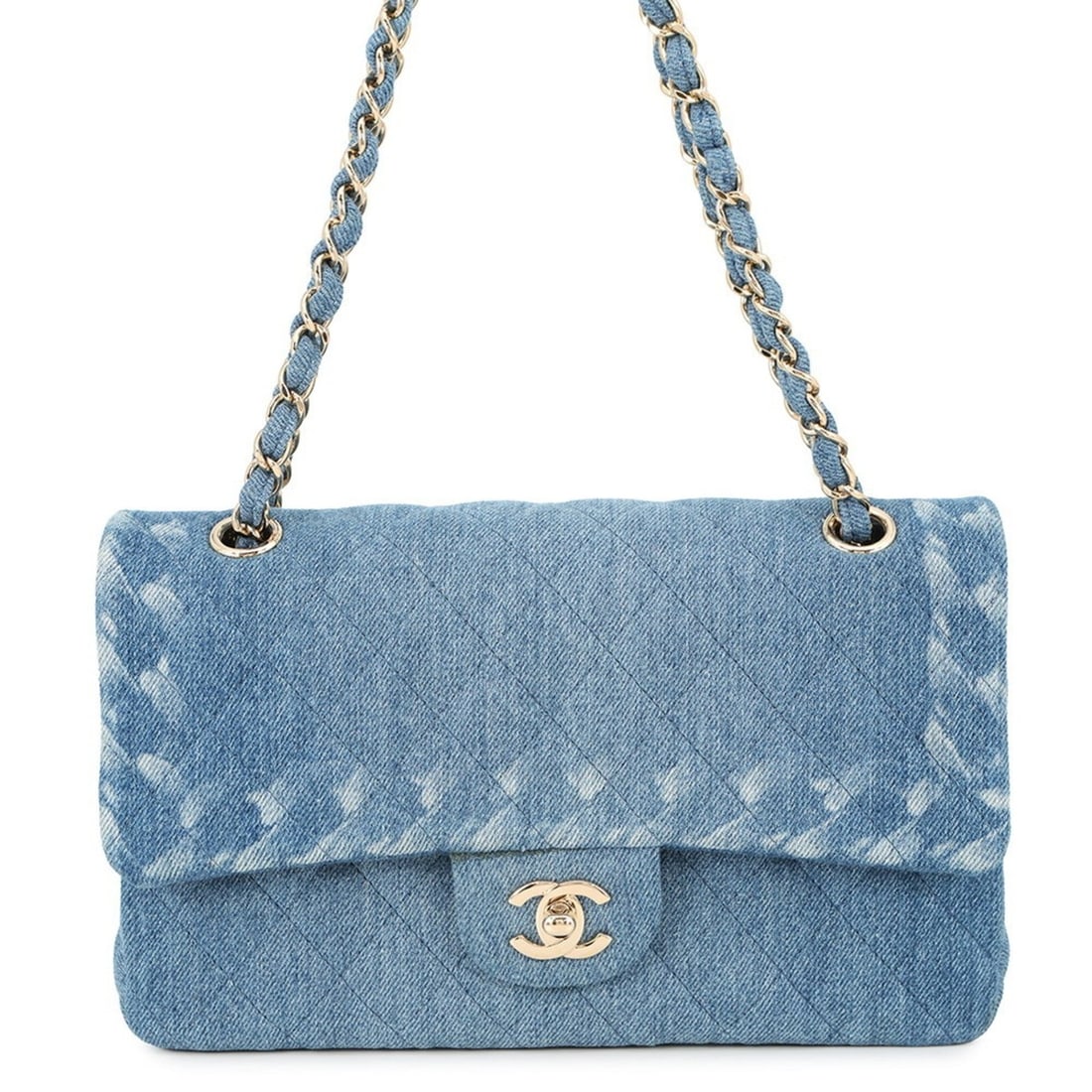 CHANEL Chain Shoulder Bag Matelasse 25 Coco Mark Double Denim A01112 Chanel Handbag Women's (1 of 14)