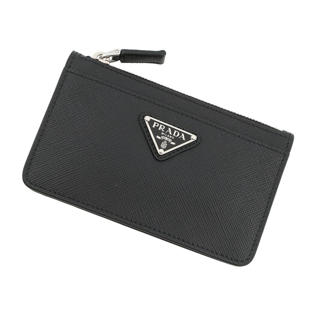 Prada wallet/coin case, Saffiano Triangle 2MC084, black wallet, business card case/card coin purse, (1 of 18)