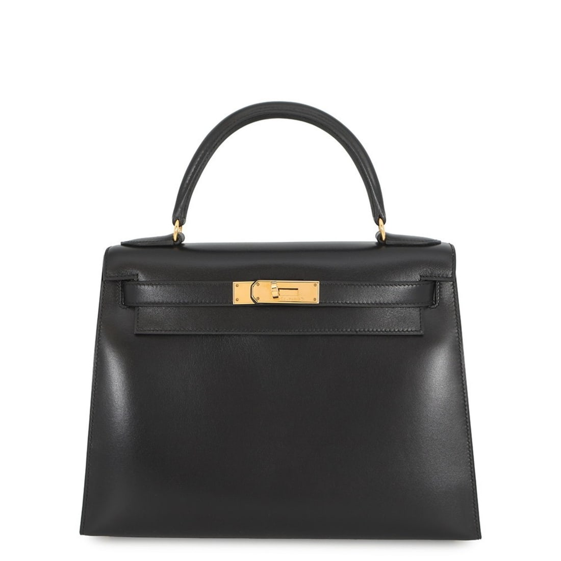 Hermès Kelly 28 handbag, exterior stitching, black box calf leather, A stamp, 2-way shoulder bag,: --- Catalog ---Category: SizeSize (HxWxD): 20cm x 28cm x 12cm / 7.87'' x 11.02'' x 4.72''Category: DesignType: HandbagColor: BlackGender: WomenMaterial: Box calf leather Category: GeneralBrand: Hermes