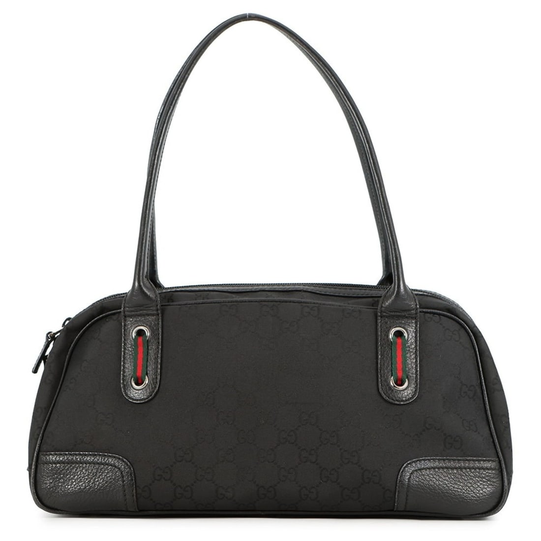 Gucci Sherry Line Shoulder Bag in GG Nylon and Leather (293594) - Black. Handbag for Women. (1 of 17)