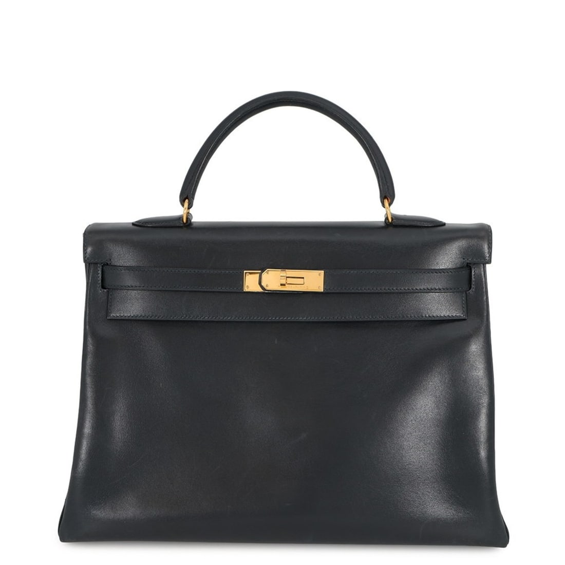 Hermes Kelly 35 handbag, navy box calf leather with inner stitching, ?Z markings, 2-way shoulder (1 of 20)