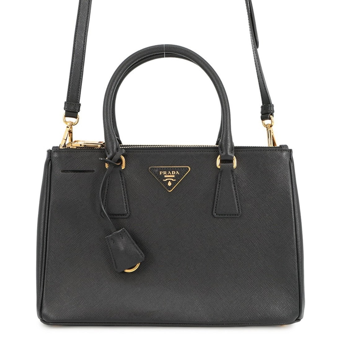 Prada Galleria Saffiano Leather Handbag BN1801 PRADA 2-Way Shoulder Bag Black (1 of 18)