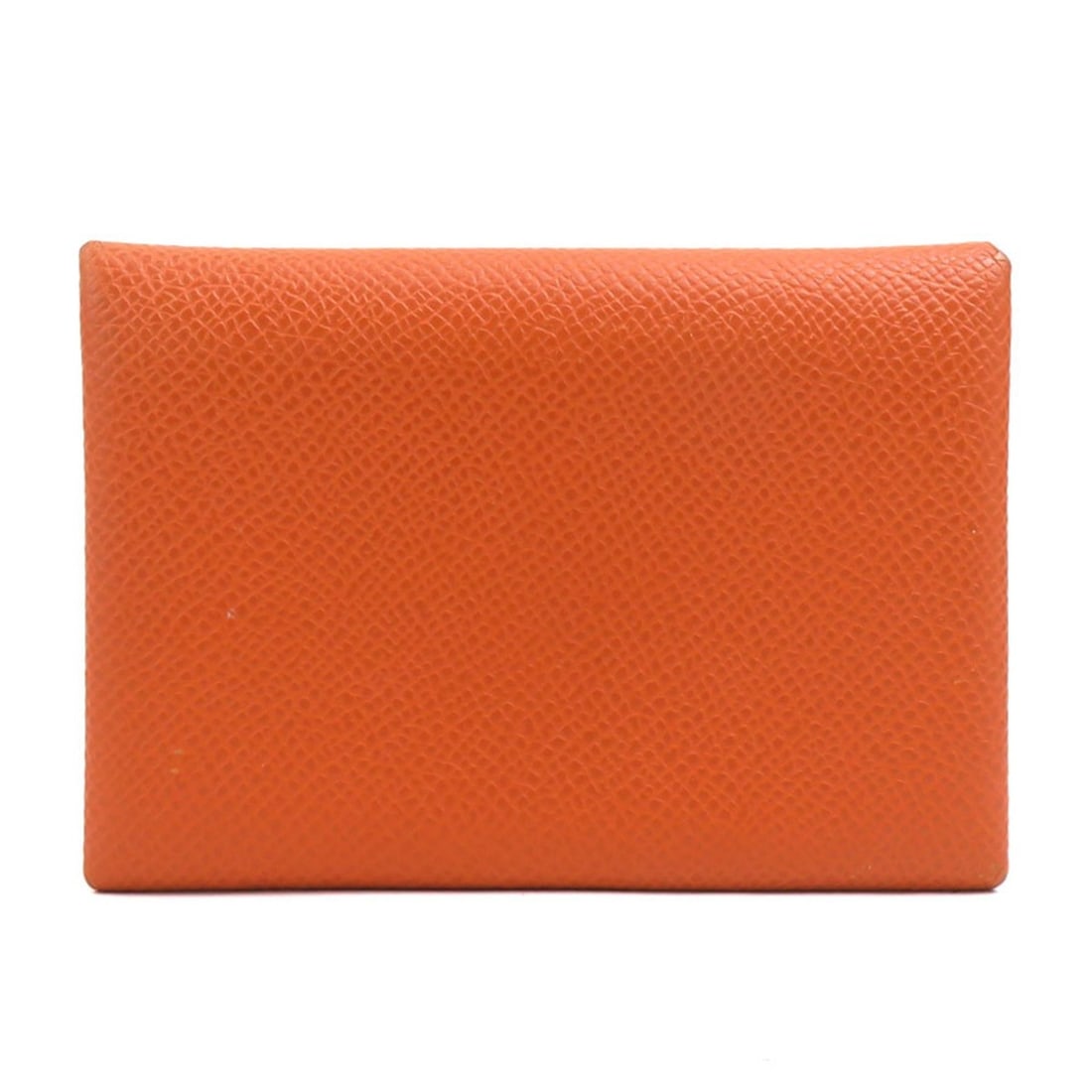 Hermes Hermès Calvi Duo Wallet/Coin Purse in Epsom Leather, Orange, Men's/Women's, Free Shipping, (1 of 20)