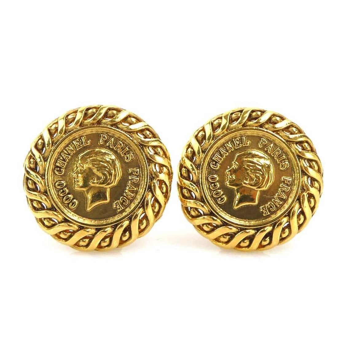 CHANEL Medallion Metal Gold Earrings for Women, Free Shipping e61507i (1 of 16)