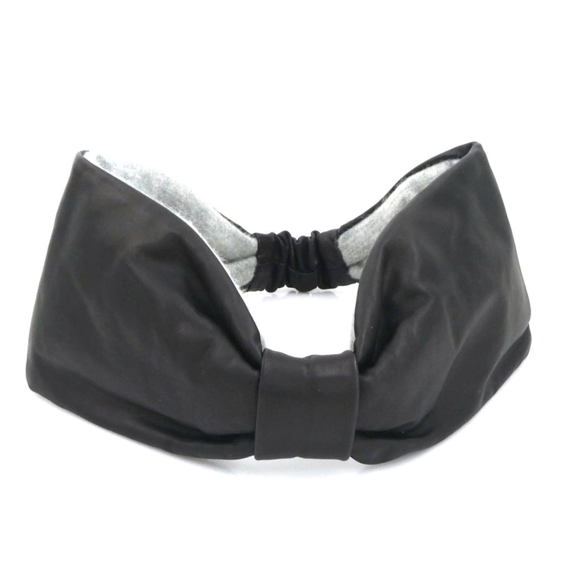 Hermes Hermès headband in calfskin cashmere, black and gray, women's, free shipping, e61504a (1 of 20)