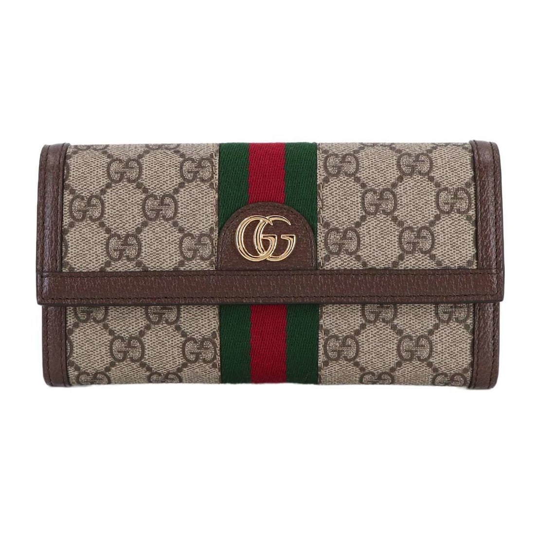 Gucci Ophidia GG Continental Wallet, bifold long wallet in Supreme beige and brown, 523153 (1 of 9)