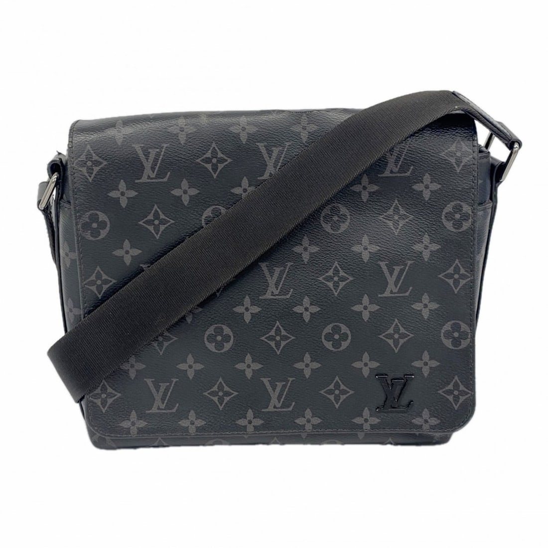 Louis Vuitton Monogram Eclipse District PM Shoulder Bag, NM M44000, Black, Men's, P2391382 (1 of 15)