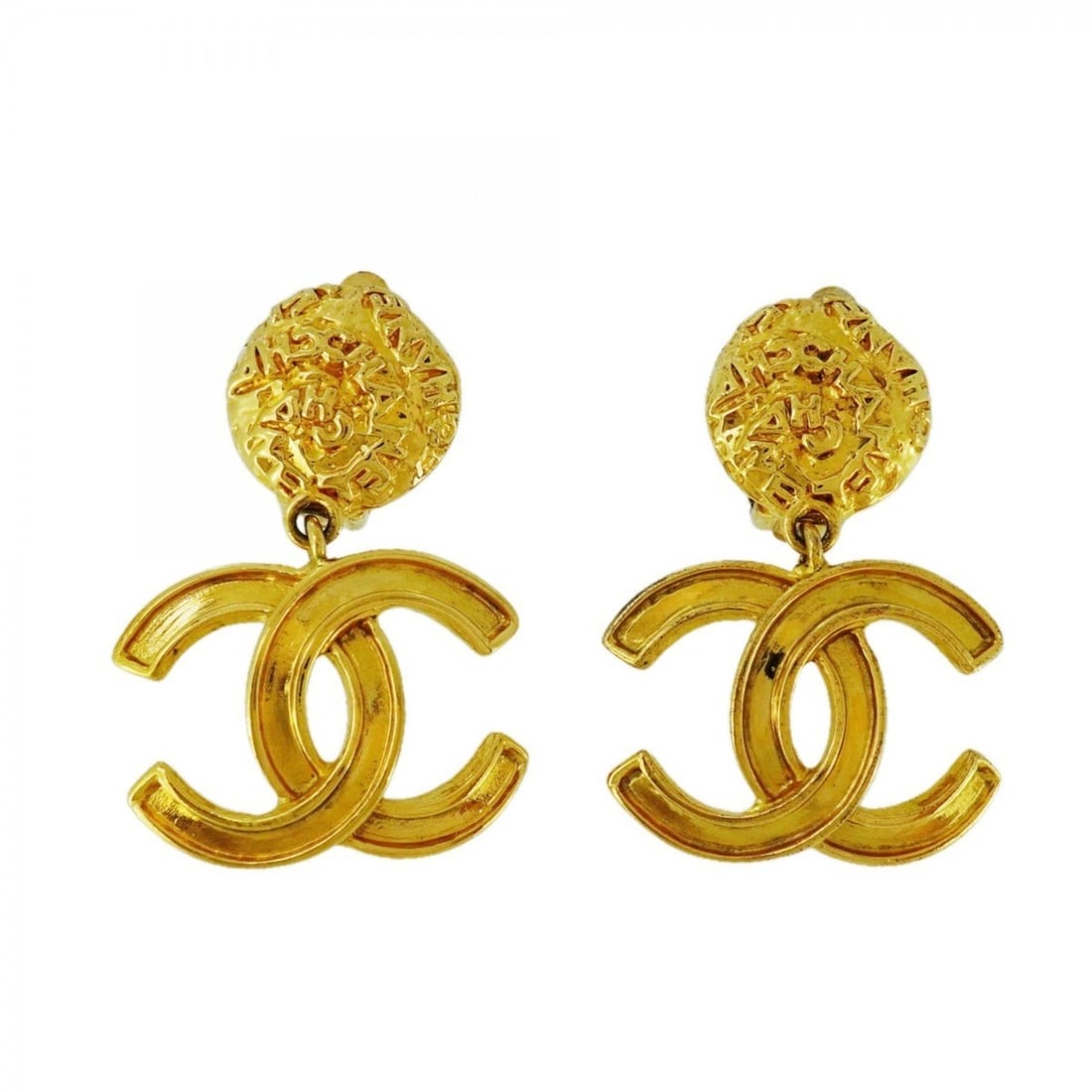 Chanel Coco Mark Circle Earrings, GP Plated Gold for Women (1 of 20)