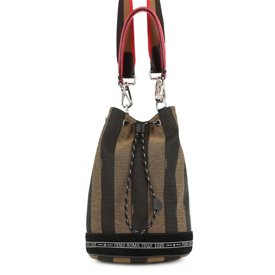 Fendi Montresor Canvas Shoulder Bag 7VA450 FENDI 2-Way Black Handbag (1 of 18)