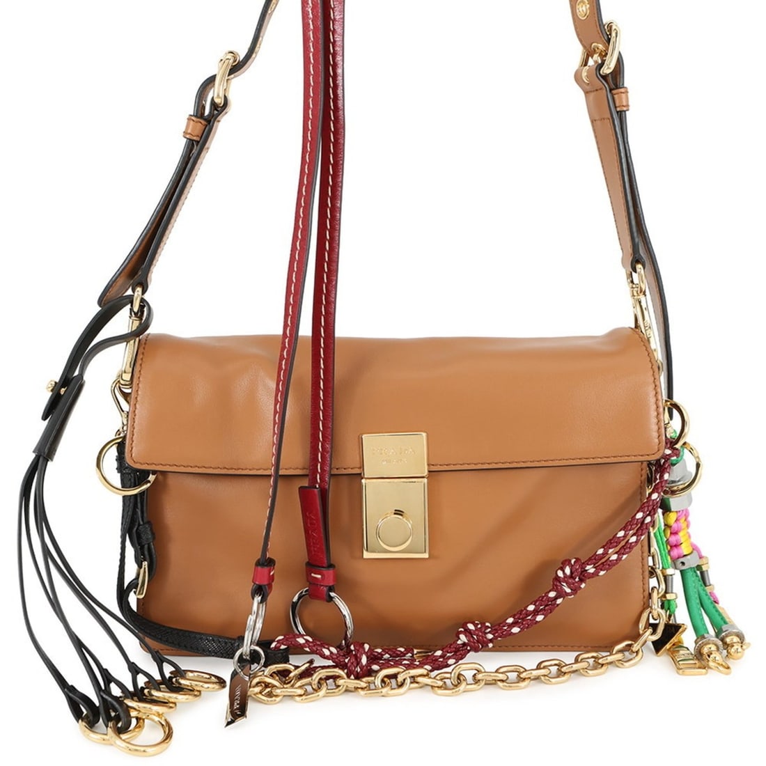 Prada Soft Sound Charm Small Leather Shoulder Bag 1BD379 Handbag (1 of 16)