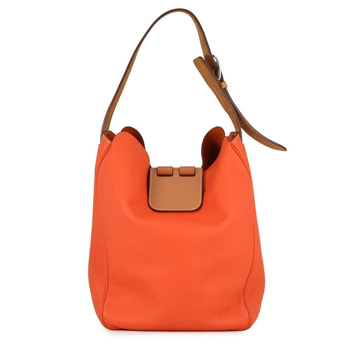 Hermès Villevorte 24 Shoulder Bag in Feu Gold, Swift Leather, Taurillon Clemence T Stamp, Handbag,: --- Catalog ---Category: SizeSize (HxWxD): 32cm x 35cm x 11.5cm / 12.59'' x 13.77'' x 4.52''Category: DesignType: Handbag, Shoulder bagColor: Feu, Red orangeGender: WomenMaterial: Swift leather , Taur