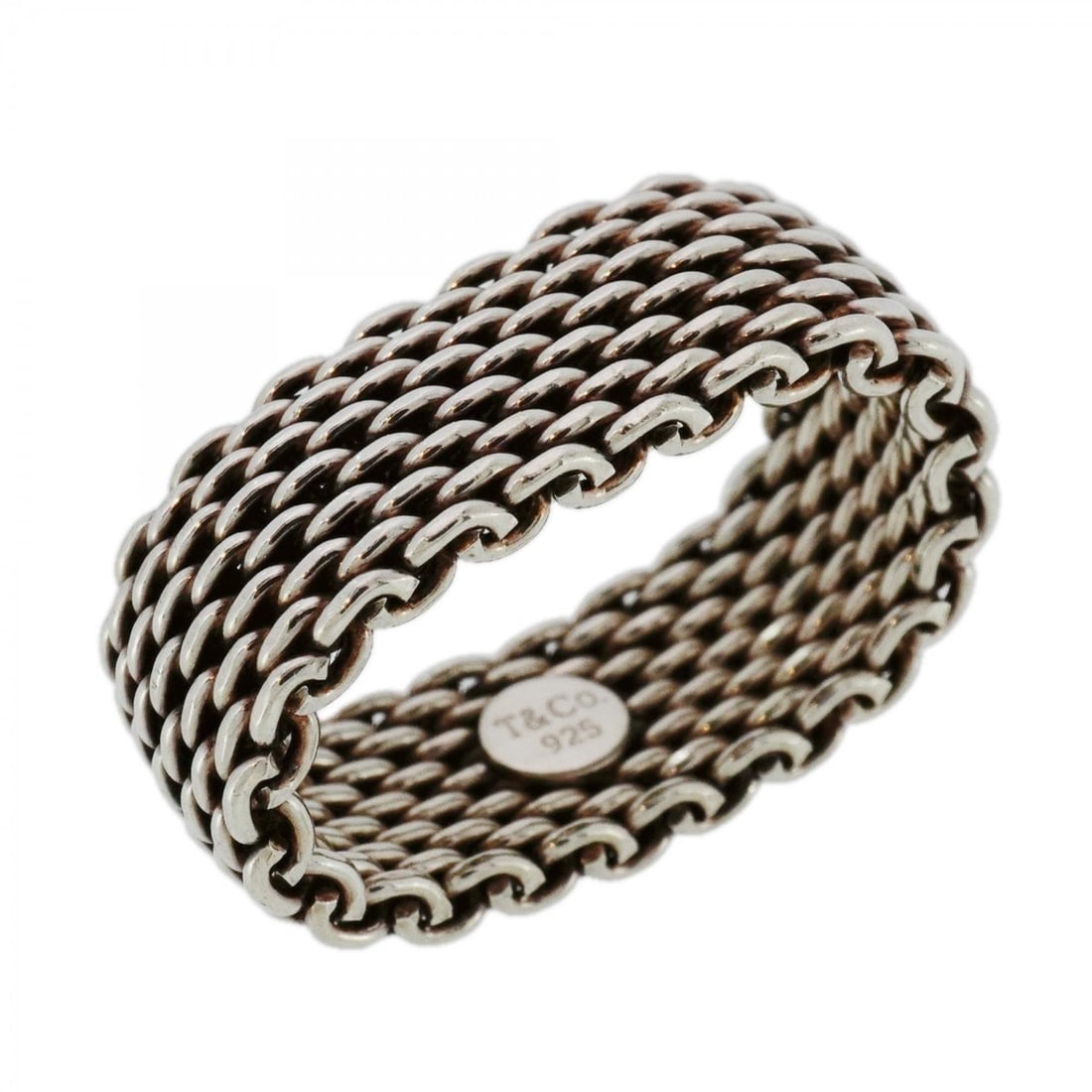 Tiffany Somerset Mesh Ring in Silver 925, Size 16 for Men and Women (1 of 11)