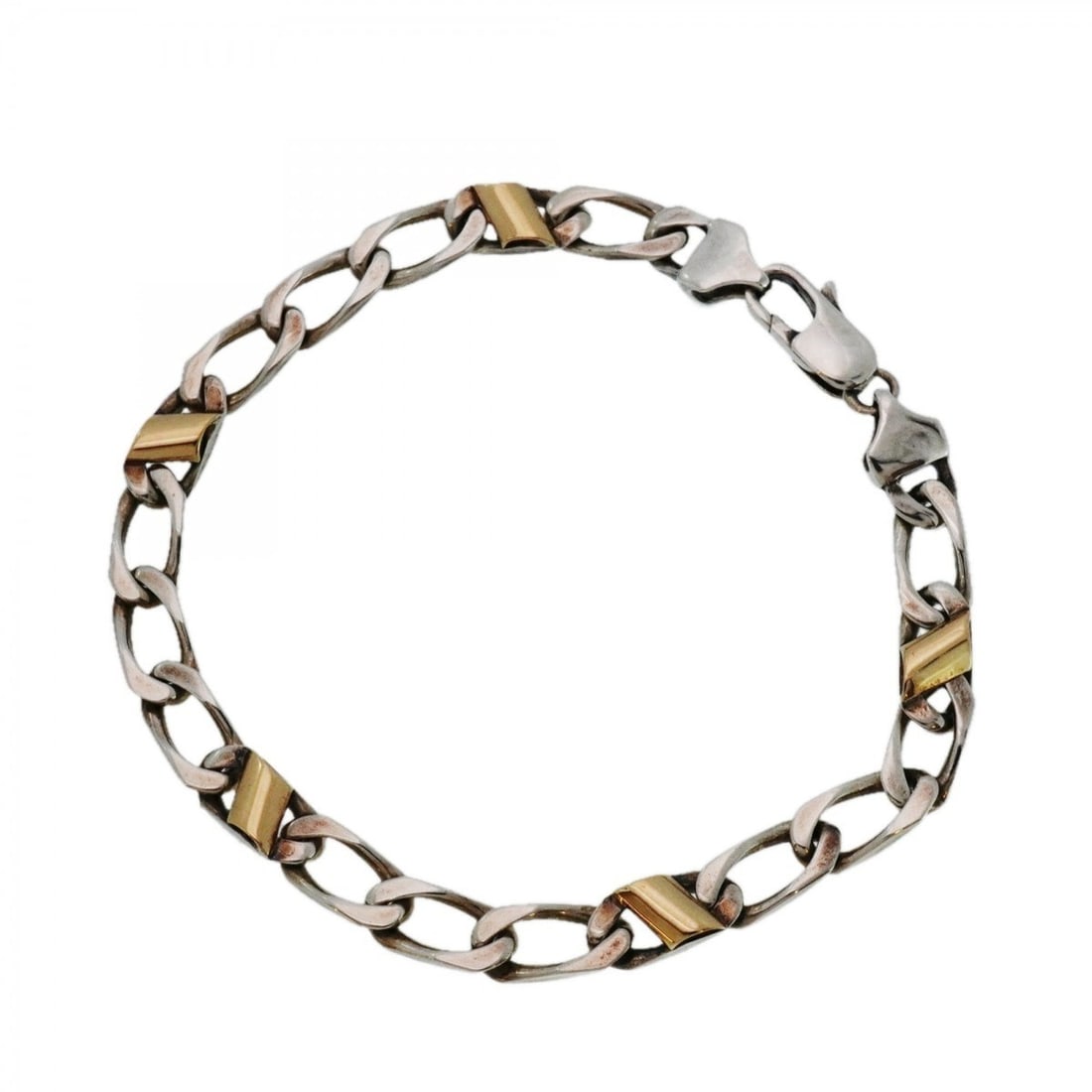 Tiffany Figaro Bracelet in 18K Yellow Gold and 925 Silver for Women: --- Catalog ---Category: SizeLength: 18.5cm / 7.28''Category: DesignType: Charm braceletGender: WomenMaterial: Silver 925, Yellow gold (18K)Category: GeneralBrand: Tiffany--- Item List ---Section: Con