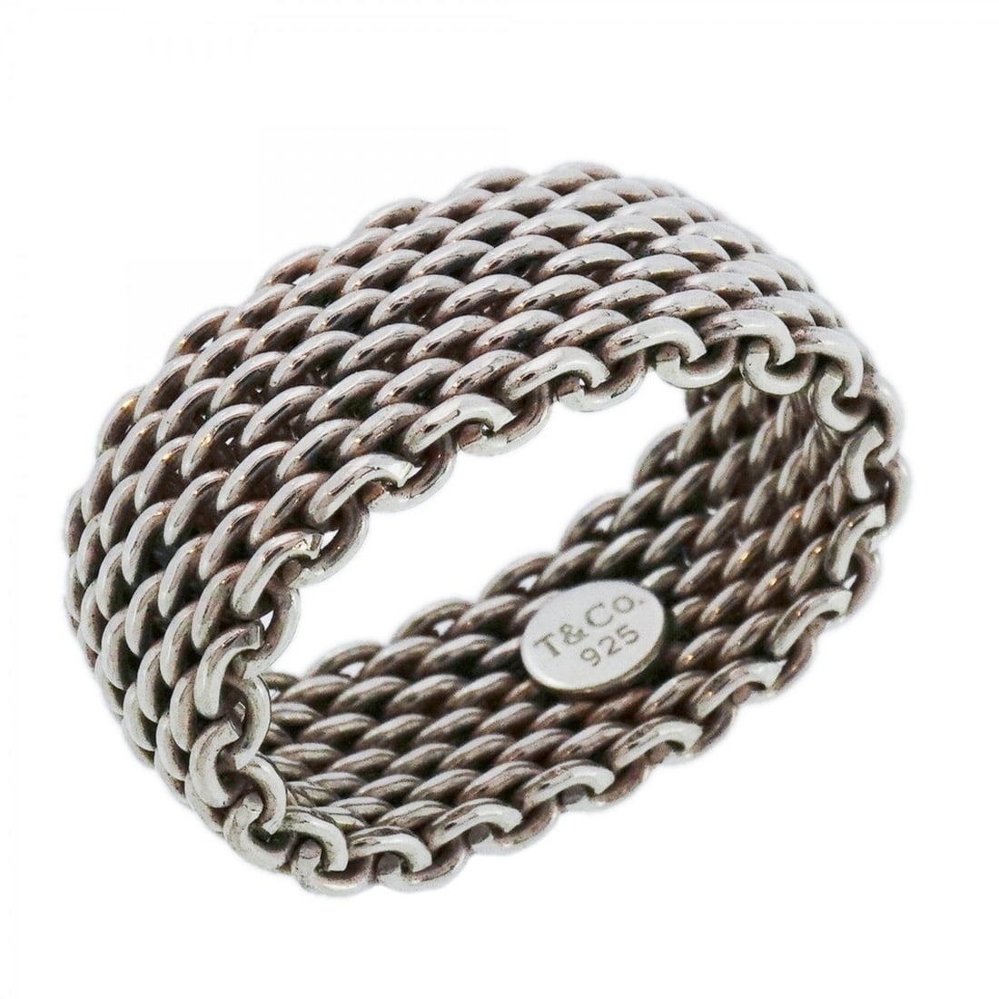 Tiffany Somerset Mesh Ring in Silver 925, Size 13.5 for Women (1 of 14)