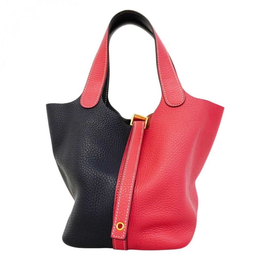 Hermes Hermès Picotin Lock PM Handbag, Cazac, Taurillon Clemence Blue Nuit, Rose Extreme, D Stamp, (1 of 11)