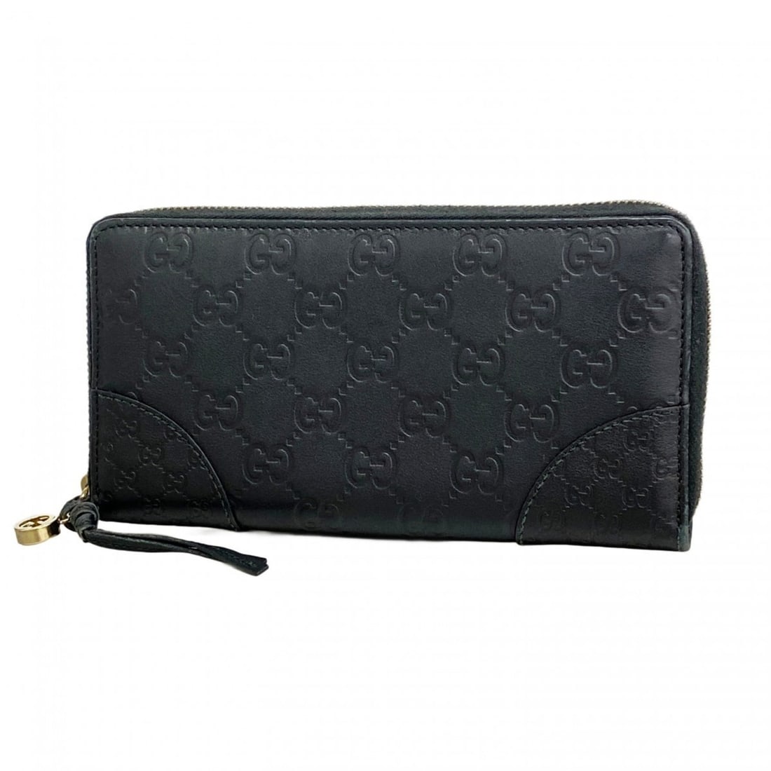 Gucci long wallet Guccissima 394005 leather black champagne for men and women (1 of 17)