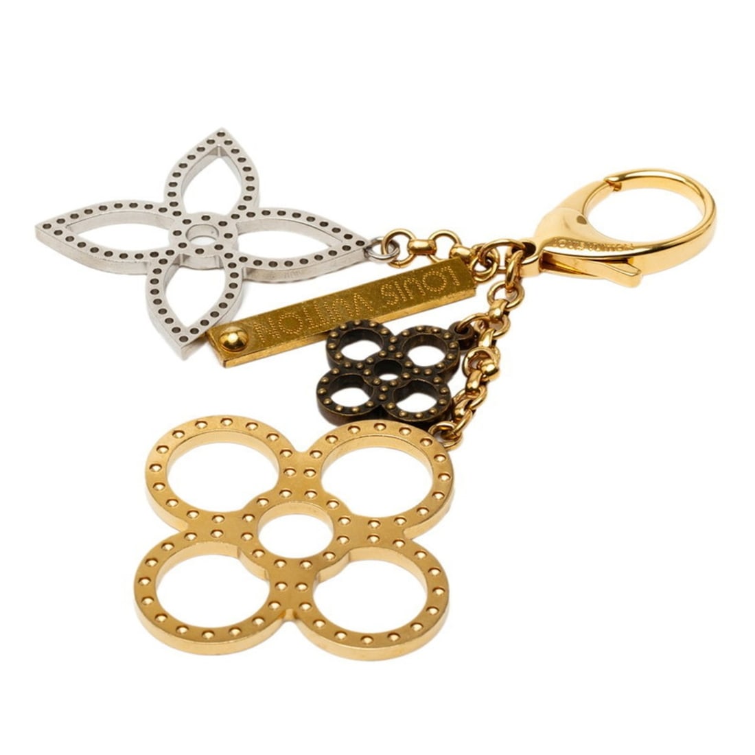 Louis Vuitton Flower Bijou Sac Taberge Keychain/Key Ring Charm M65722 Gold/Silver Plated Metal (1 of 12)
