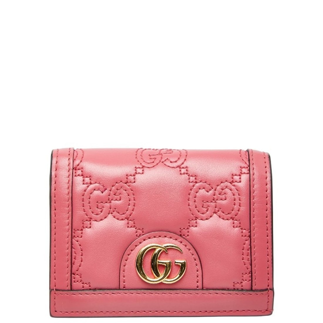 Gucci GG Matelasse Bifold Compact Wallet 723786 Pink Leather Women's GUCCI (1 of 13)