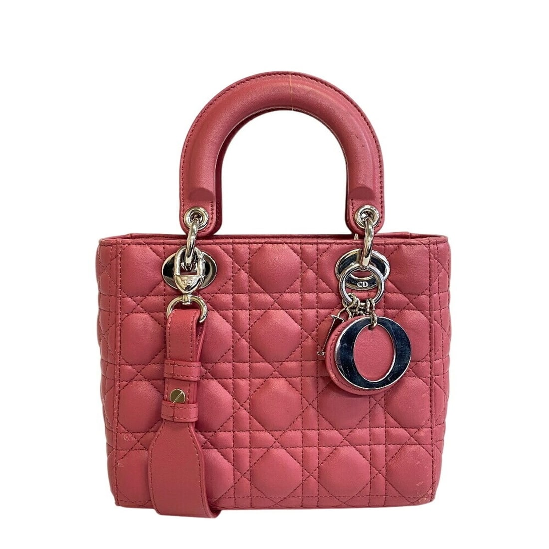 Christian Dior Dior Lady Cannage Shoulder Bag, Pink, Women's: --- Catalog ---Category: SizeSize (HxWxD): 17.5cm x 20cm x 6cm / 6.88'' x 7.87'' x 2.36''Category: DesignType: Handbag, Shoulder bagColor: PinkGender: WomenMaterial: Leather Category: GeneralLine: Lad