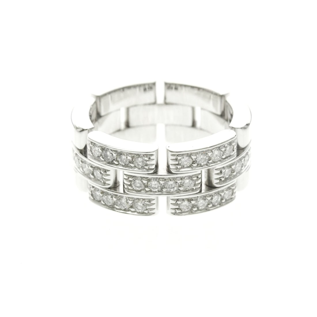 Cartier Maillon Panthere Ring With Diamond White Gold (18K) Fashion Diamond Band Ring Silver (1 of 12)