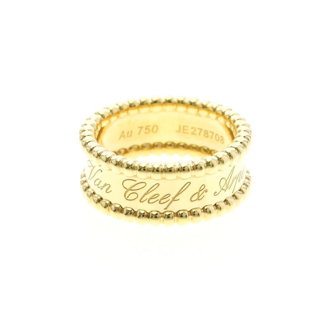Van Cleef & Arpels Perlee Senior Tulle Ring Yellow Gold (18K) Fashion No Stone Band Ring Gold: --- Catalog ---Category: SizeWidth: 8.1mm / 0.32''Weight: 7.9g / 0.27oz.JP Size: 10US Size: 5 1/4Brand Size: 50Category: DesignType: Band ringColor: GoldMetal: GoldStone: No StoneStyle: FashionGender: