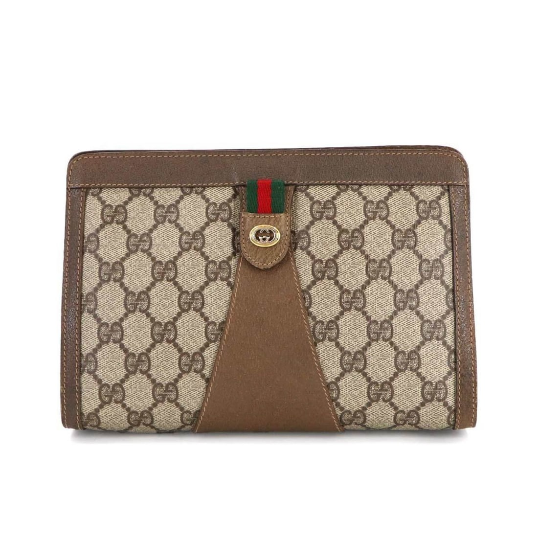 Gucci Clutch Bag, Second Handbag, GG Supreme Canvas and Leather, Beige Brown, 89.01.32: --- Catalog ---Category: SizeSize (HxWxD): 15cm x 23cm x 7cm / 5.9'' x 9.05'' x 2.75''Category: DesignType: Clutch bag, HandbagColor: Beige, BrownGender: WomenMaterial: GG Supreme , Leather Category: