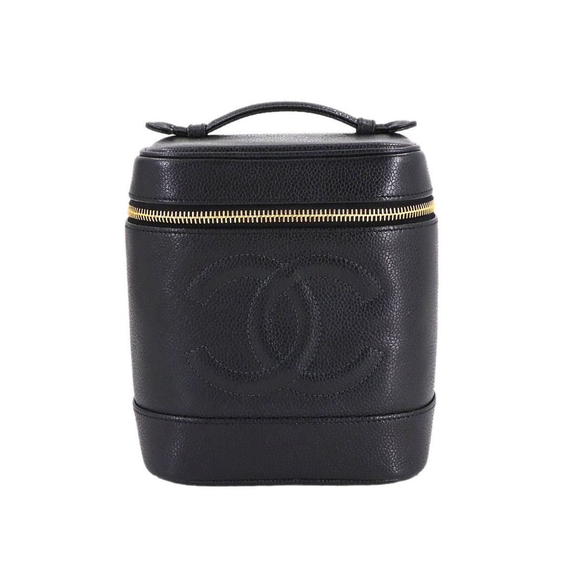 CHANEL Vanity Handbag in Black Caviar Leather with Coco Mark and Gold Hardware (A01998) (1 of 20)