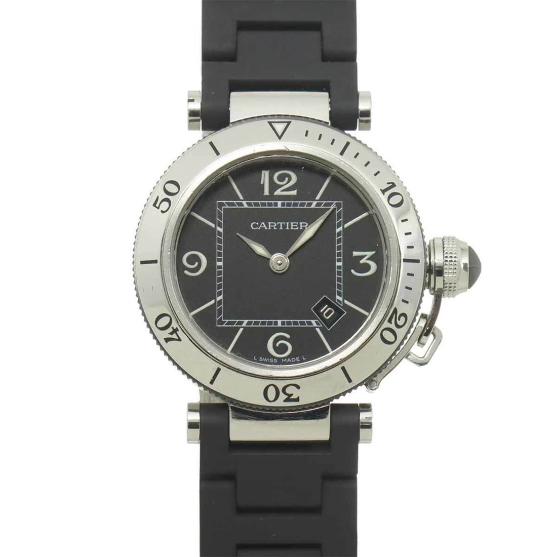 Cartier Pasha Seatimer W3140003 Women's Watch with Date Display, Black Quartz Movement (1 of 9)