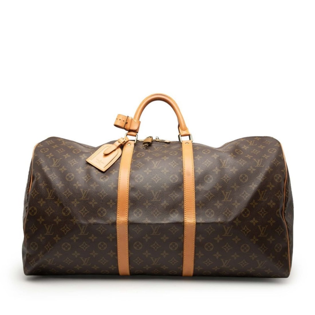 Louis Vuitton Monogram Keepall 60 Boston Bag/Travel Bag M41422 Brown Leather Women's LOUIS VUITTON (1 of 9)