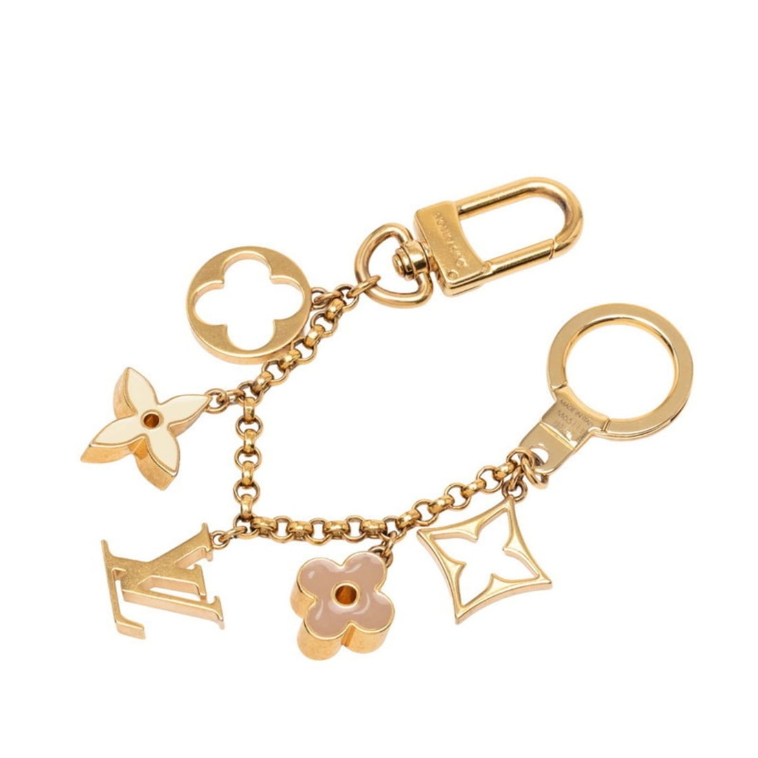 Louis Vuitton Fleur de Monogram Chain Bag Charm M65111 Gold Multicolor Plated Women's LOUIS VUITTON (1 of 8)