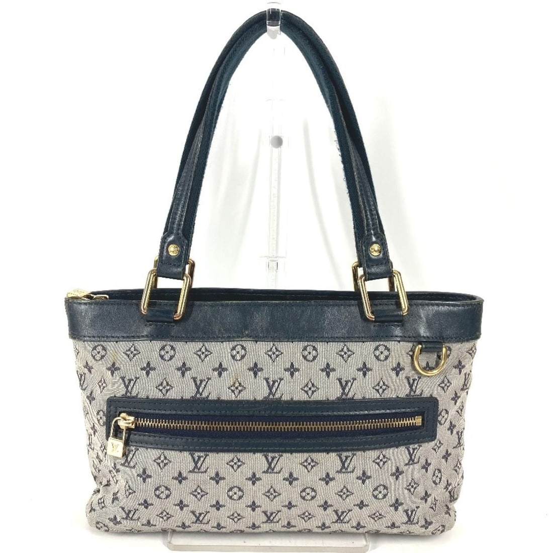 LOUIS VUITTON M92676 Monogram Mini Lucille PM Tote Bag, Shoulder Handbag for Men and Women, Navy (1 of 18)