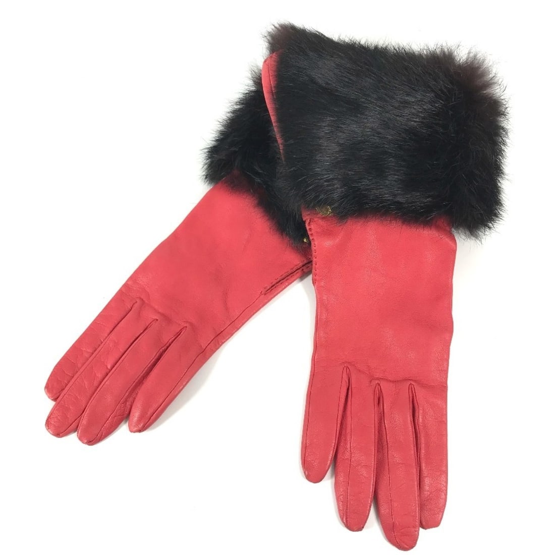 HERMES Hermès Fur Apparel Serie Button Clothing Accessories Leather Gloves Women's Red (1 of 12)