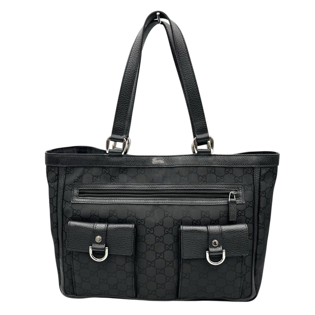 Gucci handbag tote bag 268639 nylon black women's (1 of 10)