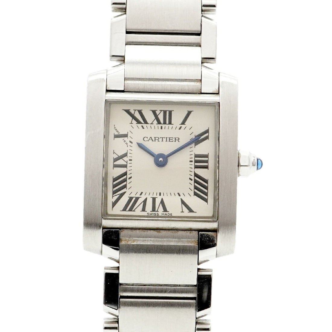 Cartier Tank Française SM W51008Q3 Ivory Dial Women's Watch: --- Catalog ---Category: SizeWrist Size: 14.5cm / 5.7''Case Diameter: 20.5mm / 0.81''Category: DesignType: WristwatchGender: WomenColor (Dial): IvoryMaterial (Band): Stainless steelCategory: GeneralMP
