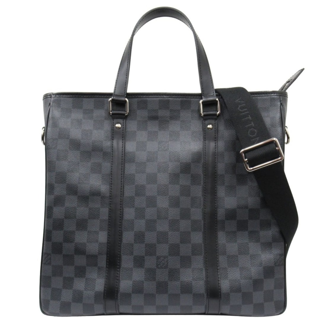 LOUIS VUITTON Tadao PM Damier Graphite 2-way Shoulder Tote Handbag N41259 Black/Grey Men's: --- Catalog ---Category: SizeSize (HxWxD): 32cm x 35cm x 9cm / 12.59'' x 13.77'' x 3.54''Category: DesignType: Handbag, Tote bagColor: Black, Damier Graphite, GrayGender: MenMaterial: Damier Graphite