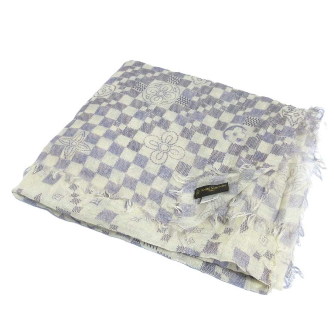 LOUIS VUITTON Etoile Alize Damier Azur Large Stole in Ivory and Navy for Men Women: --- Catalog ---Category: SizeSize (LxW): 1.78m x 1.22m / 70.07'' x 48.03''Category: DesignType: StoleColor: Beige, Ivory, NavyGender: Men,WomenCategory: GeneralBrand: Louis Vuitton--- Item List ---Sec